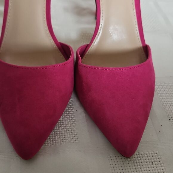 Elegant Pink Suede Women's Heels - Picture 14 of 16